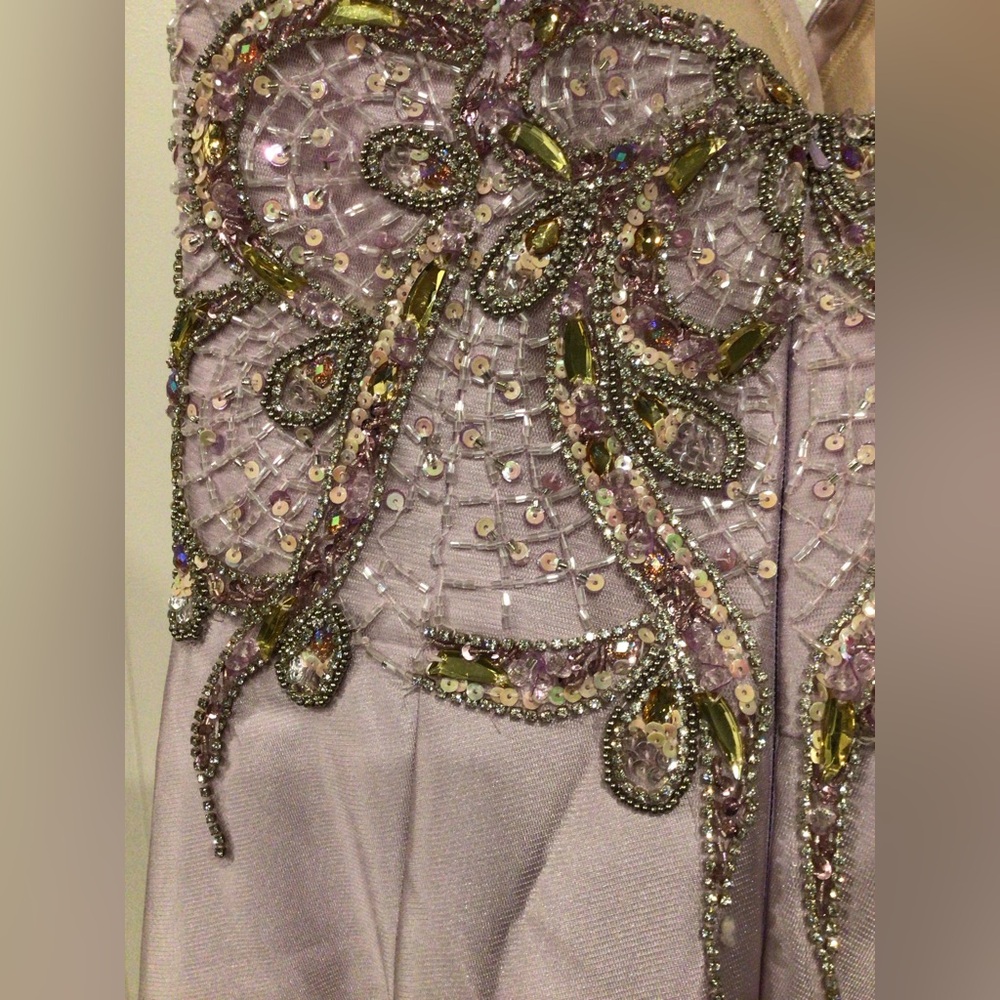 Terani Couture Lilac Beaded Embellished Gown - Picture 6 of 9